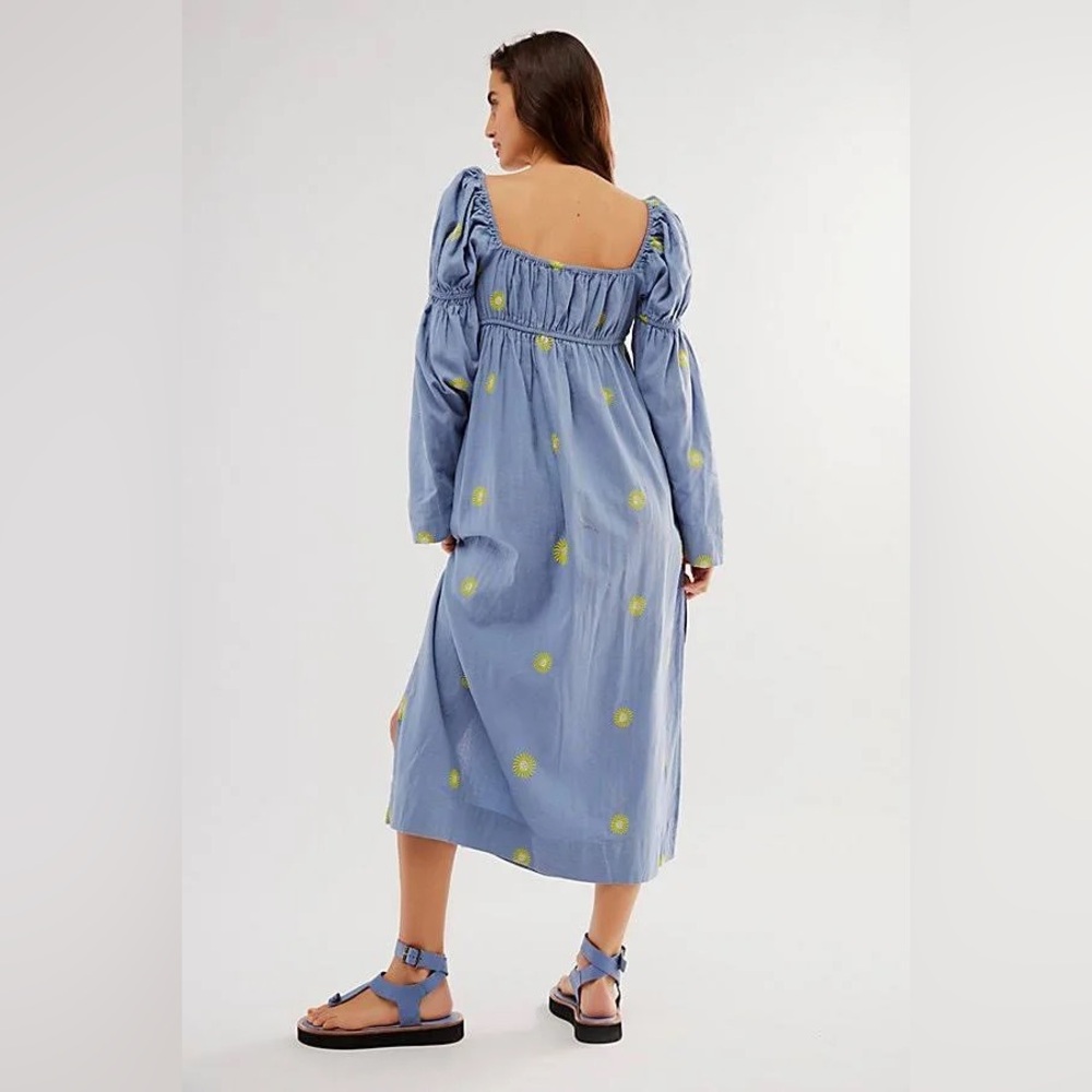 Free People Emory Embroidered Midi Dress - Picture 3 of 7
